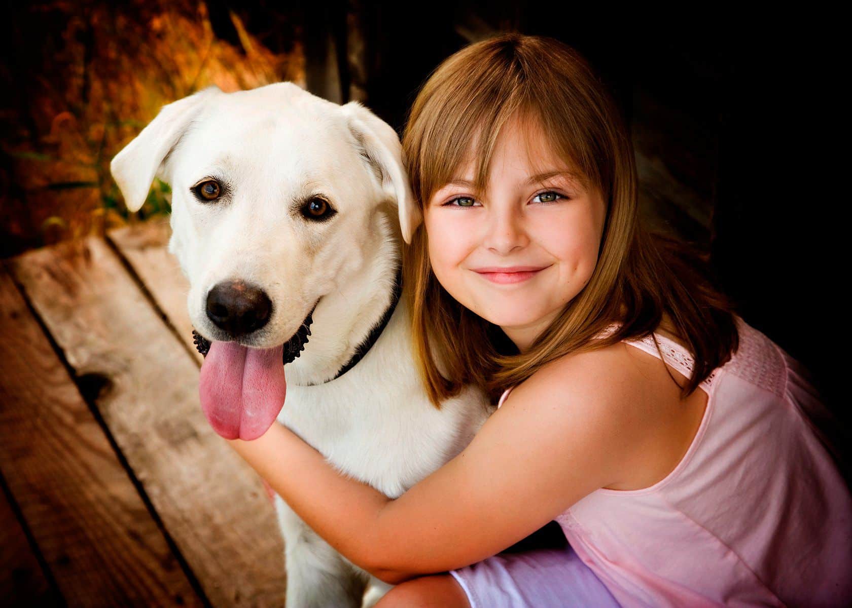 Little Girl and her Dog.